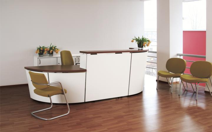 Tera Reception Desk Range - White/Walnut Tops